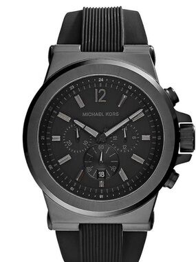 Michael Kors Matte Black Men's Chronograph reubber strap Watch